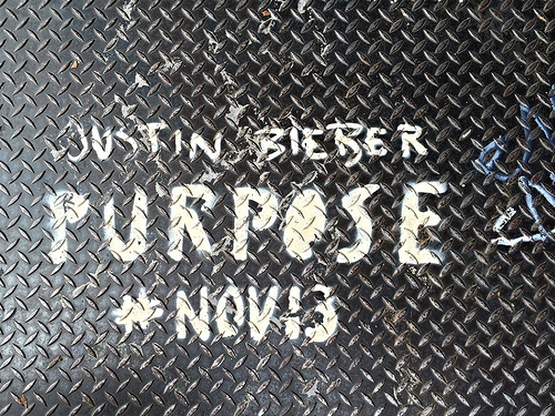photo credit: Justin Bieber Purpose #Nov 13 Graffiti on Textured Metal Sidewalk Grate via photopin (license)